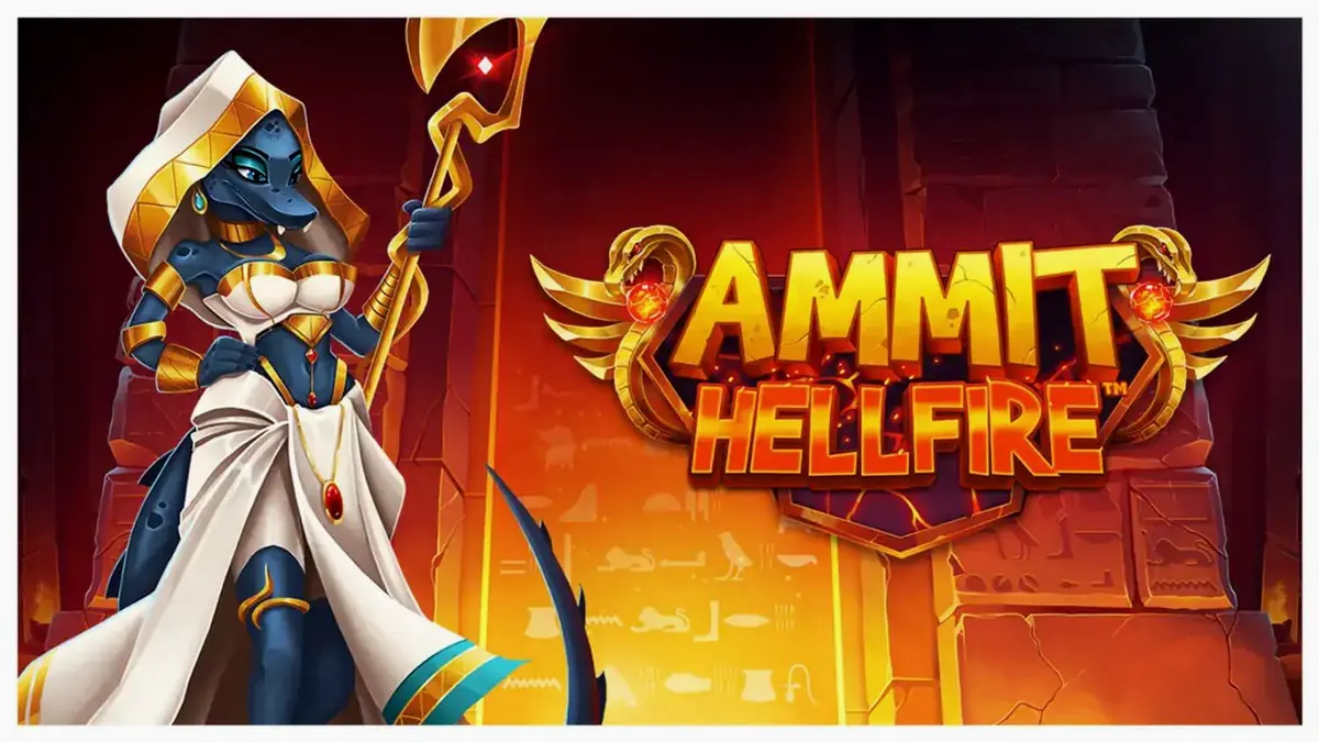 Tampilan visual slot Ammit Hellfire dengan tema dewi Mesir
